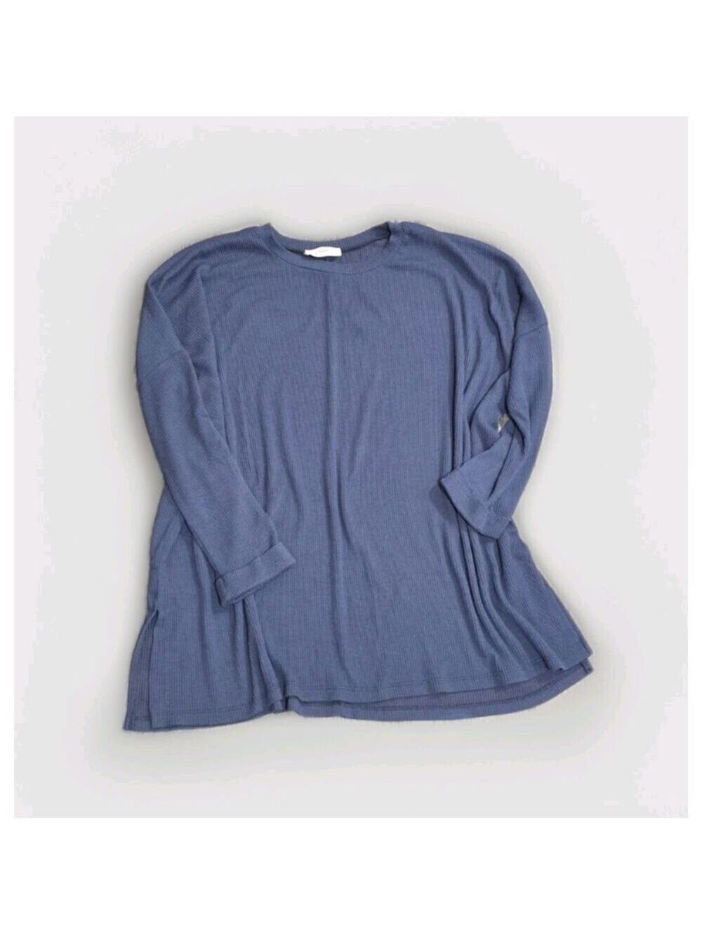 Carly Jean Los Angeles Women's 3/4 Sleeve Navy Blue Shirt Oversized Top Sz Large